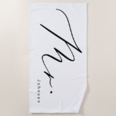 書モダン道Mr.ハビー新婚旅行 ビーチタオル (正面)