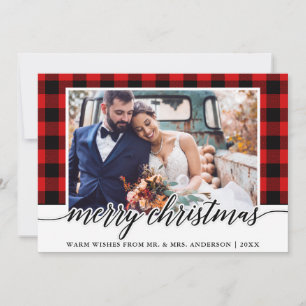 書モダン道Red Plaidの結婚写真 シーズンカード