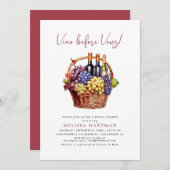書モダン道Vino Before Vowsブライダルシャワー 招待状 (正面/裏面)