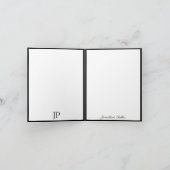 書モノグラムのき込みスクリプトテンプレート ノートカード (内部)