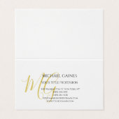 書ユニーク道金ゴールドカラーモノグラムホワイト 名刺 (外部フラット)