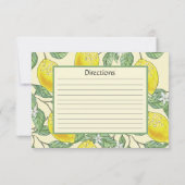 書レシピカードかわいいレモンの柄と名前 カード (裏面)