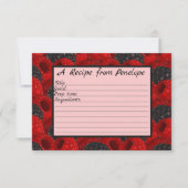 書レシピカードのジューシーなベリーパターンと名前 カード (正面)