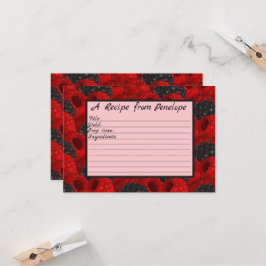 書レシピカードのジューシーなベリーパターンと名前 カード