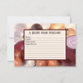 書レシピ付きニンニクと名前 カード