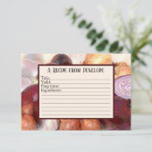 書レシピ付きニンニクと名前 カード (スタンド正面)