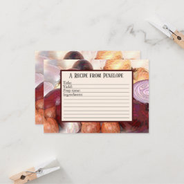 書レシピ付きニンニクと名前 カード