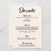 書ヴィンテージのモダンおもしろいを結婚手に入れる 招待状 (裏面)