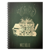 書ヴィンテージ読オリーブグリーン ノートブック (正面)