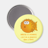 書下ろ！フグ – おもしろい諺 マグネット (正面/裏面)