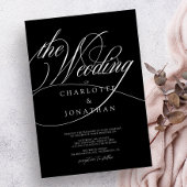 書伝統的エレガント書ブラッ結婚ク 招待状