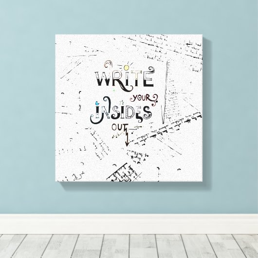 書出ろ!作家のやる気を起こさせるモットー キャンバスプリント (インサイチュ (ウッドフロア))