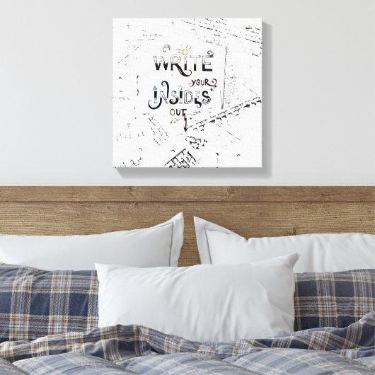 書出ろ!作家のやる気を起こさせるモットー キャンバスプリント (インサイチュ (寝室))