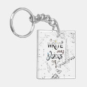 書出ろ!作家のやる気を起こさせるモットー キーホルダー (正面左)