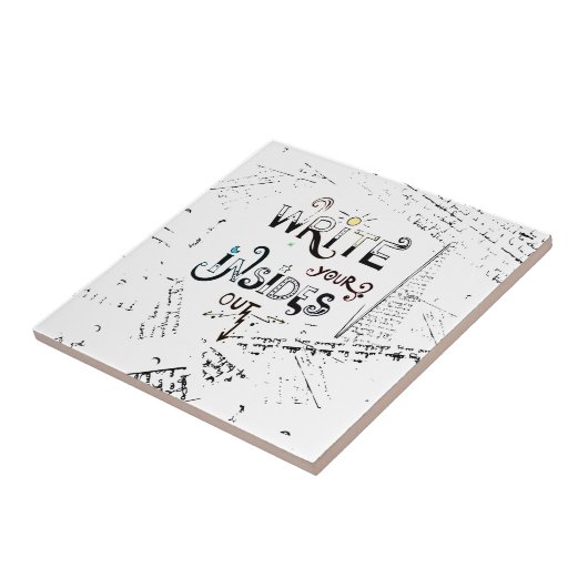 書出ろ！作家のやる気を起こさせるモットー タイル (側面)