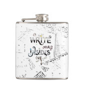 書出ろ!作家のやる気を起こさせるモットー フラスク (正面)