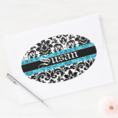 書名アートダマスクパターン 楕円形シール (封筒)