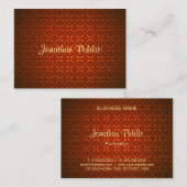 書名エレガント文字テンプレート赤ダマスク 名刺 (正面/裏面)
