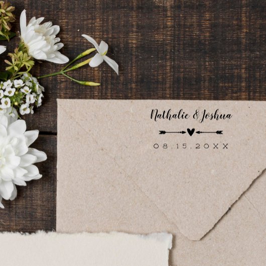 書名ハート結婚と矢印の日付 ラバースタンプ