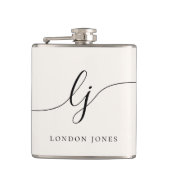 書名パーソナライズされたアイボリーバチェロレッテ フラスク (正面)