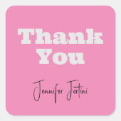 書名ピンクエレガントプレーンありがとう スクエアシール (正面)