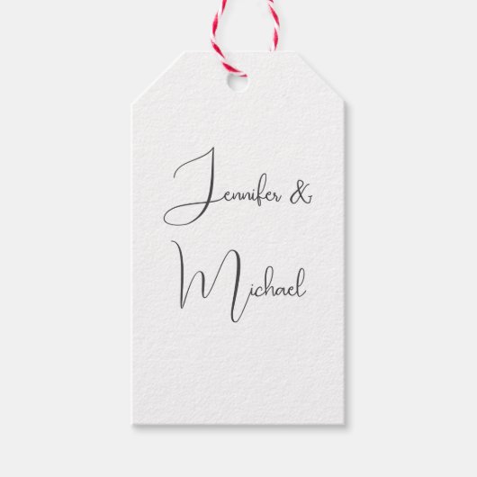 書名プレーンエレガントシンプルグレー白 ギフトタグ (正面)