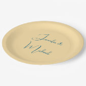 書名プレーンエレガントベージュシンプルカラー ペーパープレート (アングル)