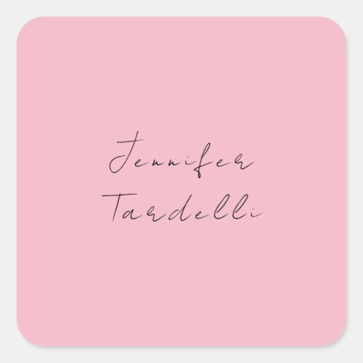 書名プロフェッショナルプレインピンクフェミニン スクエアシール (正面)