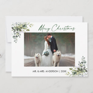 書墨文字クリスマスグリーンのカップル シーズンカード