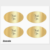 書字スクリプトありがとうフェイク金ゴールドエレガント 楕円形シール (シート)