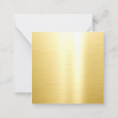 書字スクリプト名金ゴールド白テンプレート ノートカード (裏面)