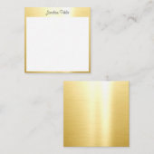 書字スクリプト名金ゴールド白テンプレート ノートカード (正面/裏面)