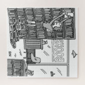 書店の主人が本から歩む ジグソーパズル (横)