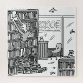 書店の主人が本から歩む ジグソーパズル (縦)
