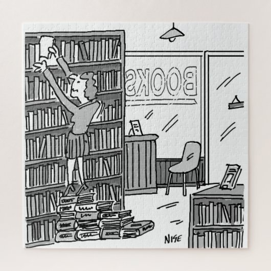 書店の主人が本から歩む ジグソーパズル (縦)