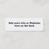 書店の店の細い名刺のBookmarkers スキニー名刺 (裏面)