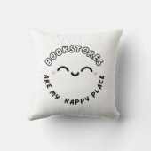 「書店は私の幸せな場所」かわいいデザイン クッション (裏面)