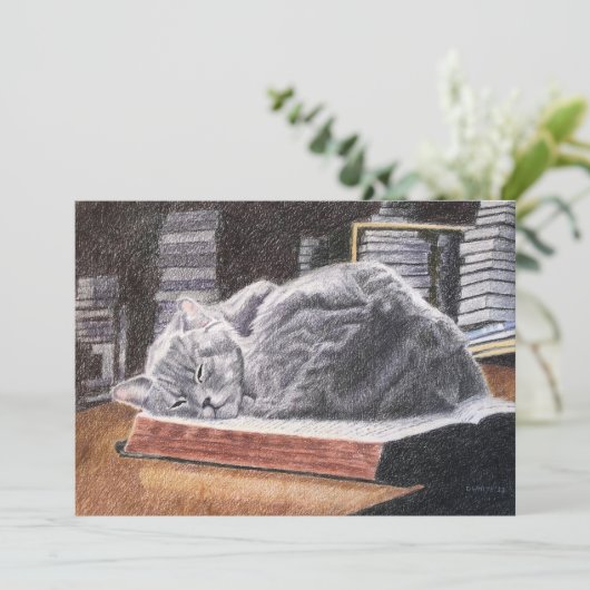 書店キャットカスタマイズ可能招待状 招待状 (スタンド正面)