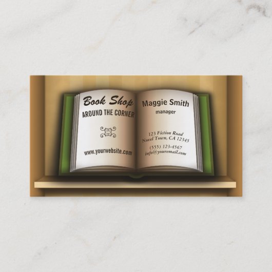 書店名刺に置かれた書店の本 ロイヤリティカード (正面)