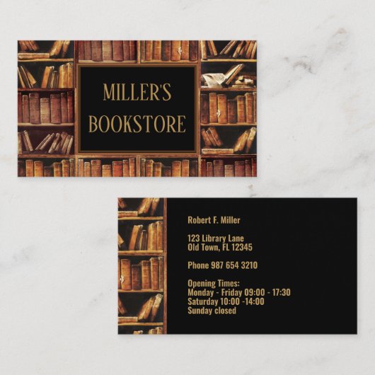 書店（カスタマイズ可能） 名刺 (正面/裏面)