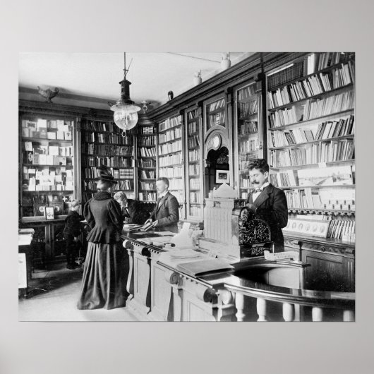 書店、1895年。ヴィンテージ写真 ポスター (正面)