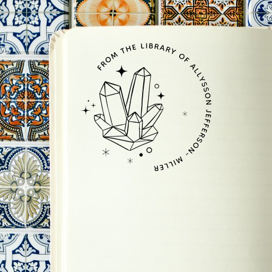 書庫エレガントの結晶名前をカスタムする ラバースタンプ