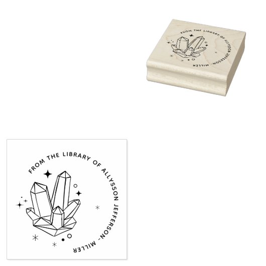 書庫エレガントの結晶名前をカスタムする ラバースタンプ (押印)