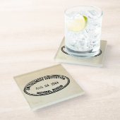 書庫スタンプ・スミソニアン協会1944 ガラスコースター (アングル)