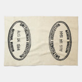 書庫スタンプ・スミソニアン協会1944 キッチンタオル (横)