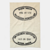 書庫スタンプ・スミソニアン協会1944 キッチンタオル (縦)