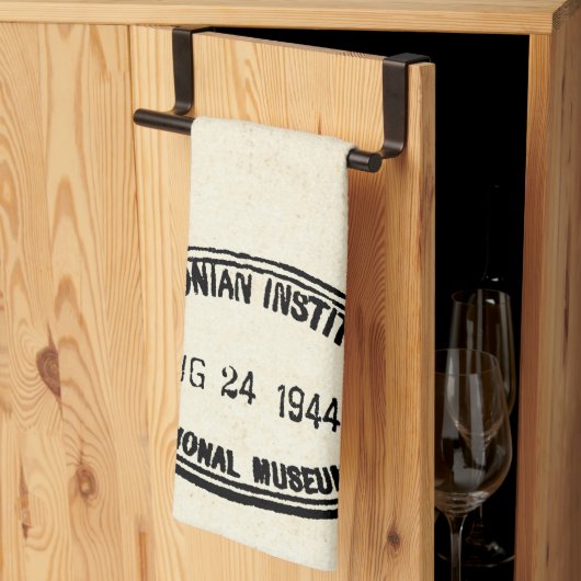 書庫スタンプ・スミソニアン協会1944 キッチンタオル (三つ折り)