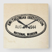 書庫スタンプ・スミソニアン協会1944 スクエア壁時計 (正面)
