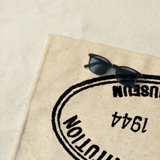 書庫スタンプ・スミソニアン協会1944 ビーチタオル (インサイチュ)