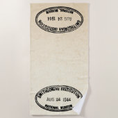書庫スタンプ・スミソニアン協会1944 ビーチタオル (正面)